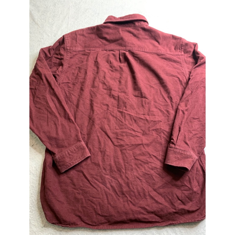 L.L. Bean Traditional Fit Chamois Cloth Shirt Men's XL REG Burgundy Flannel‎ vTG - Picture 16 of 16